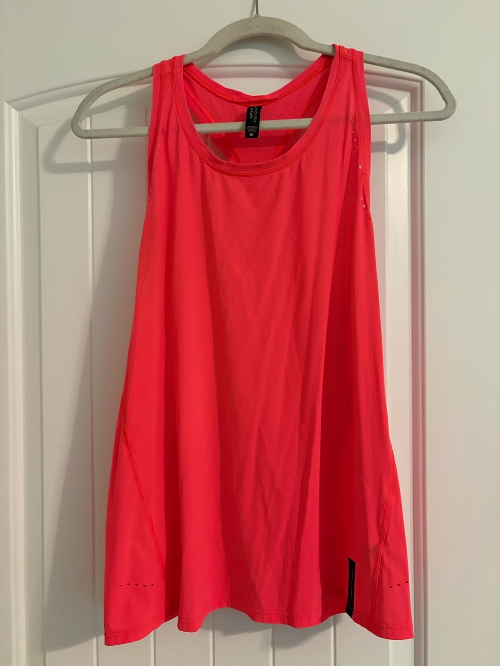 Athleta Neon Orange Allyson Felix Ultimate Legend Lasercut Racerback Tank Top